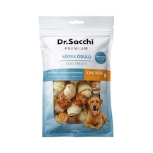 Dr.sacchi Premium Tavuk Sargılı Beyaz Sığır Derisi Düğüm Kemik Tahılsız Köpek Ödülü 2 8'li 100 Gr