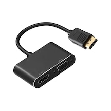 Çoklayıcı Adaptör 2 İn 1 Dp To Vga Hdmı Kasa Bilgisayar Uyumlu Çevirici Adaptör Çok Portlu Çoklayıcı 2in1 Displayport To Vga Hdmı Zr723
