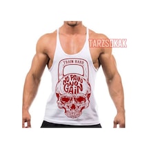 Tarzsokak Gym Tank Top Fitness Sporcu Atleti Gym127 Beyaz