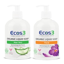 Ecos3 Organik Aloe Vera Sıvı Sabun 500 ML + Floral Sıvı Sabun 500 ML