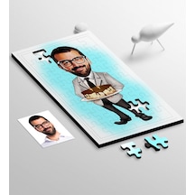 Kişiye Özel Bay Doğum Günü Karikatür 104 Parça Ahşap Puzzle - 4