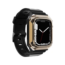 Kilifone -  Apple Uyumlu  Watch  44mm - Kordon Sert Pc Kasa Koruyuculu Silikon Kordon Krd-88