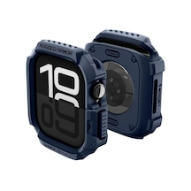 Apple Watch 46mm Seri 11/10 İle Uyumlu Kılıf Rugged Armor 2 Navy Blue - Acs10501 Çok Renkli