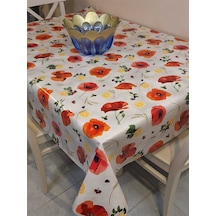 Elyaflı Pvc Muşamba - Desenli Silinebilir Masa Örtüsü Mrl12b Turuncu