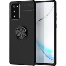 Samsung Galaxy Uyumlu Note 20 Yüzüklü Power Silikon Kılıf Siyah