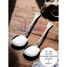 Çelik 21 Cm 2 Adet Servis Kaşığı / Sunum Kaşığı