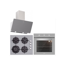 Silverline BO6503S01 - CS5429S01 - 3457 Soho 60 CM Gri Cam Ankastre Set