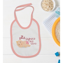 BK Kids Kişiye Özel Pembe Bebek Mama Önlüğü - Model 39 Pembe
