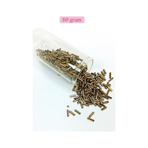 Uzun Boru Kesme Boncuk Çap 2mm Uzunluk 10 Mm - 60 Gram - Parlak Gold - Bnc288