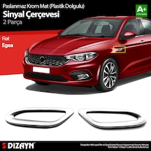 S-dizayn Fiat Egea Mat Krom Sinyal Çerçevesi 2 Prç. Abs Plastik Dolgulu 2015 Üzeri A+ Kalite