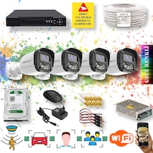 4 Kameralı Yapay Zekalı Gece Renkli 4 Warm Ledli Set 2304w-104