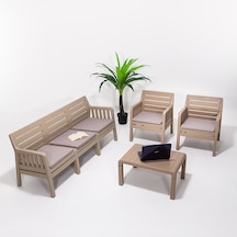 Lara 3+1+1 S Bahçe Balkon Takımı - Cappucino Kahverengi