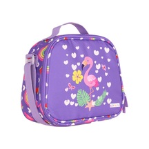 Kaukko Kids Mor Pembe Flamingo Baskılı Kız Çocuk Okul Beslenme Çantası - L7226-1 Çok Renkli