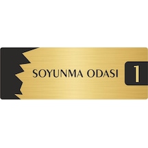 Metal Departman Kapı İsimliği, Yönlendirme Levhası Soyunma Odası 1 5x20 Cm Altın Renk
