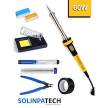 Solinpatech 60w Profesyonel Resistörlü Kalem Havya Pasta Lehim Teli Bant Stand Lehim Pompası Yankeski Lehim Makinesi Ful Set