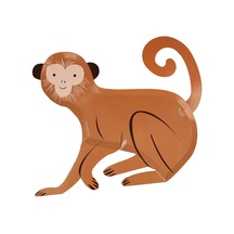 Meri Meri - Monkey Plates - Maymun Tabaklar - 8'li