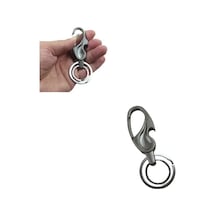 Çift Anahtar Halkalı Kemer Köprüsü Vb. Takılabilen Kancalı Metal Füme Açacak Anahtarlık 1 Adet Prs-12-1119