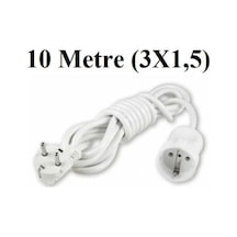 Topraklı Tekli Priz 10 Metre 3x1.5 Mm Seyyar Uzatma Kablosu