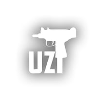 Uzi Araba Stickeri 17x17 Cm Beyaz
