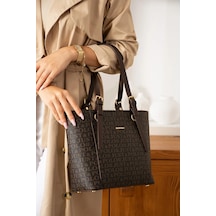 Just Polo Kadın Yeni Sezon Baskılı El Ve Omuz Çantası 232205pc Kahverengi