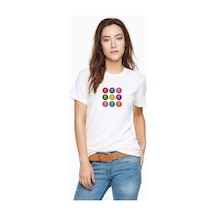 14 Mart Dünya Pi Günü Dj Baskılı Beyaz Kadın Tshirt (534650041)