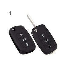 Polo Passat B5 Golf Jetta Mk6 Tiguan Eos Scirocco Silikon Araba Anahtarı Kılıfı Siyah Logosuz
