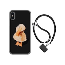 Apple Uyumlu iPhone XS Max Kılıf Boyun Askılı Üzgün Ördek 1685