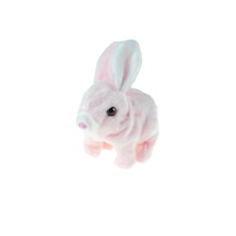 Sevimli Pelüş Tavşan Oyuncak Tavşan Pink Sesli Hareket Pilli 17cm