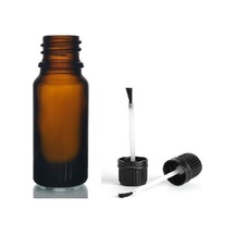 20ml Kahverengi Cam Şişe Fırça Kapaklı, 24 Adet, Ecza Şişesi, Kozmetik Şişe, Yapıştırıcı Şişesi, Yağ Şişesi
