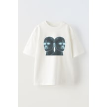 Thewert Unisex Alter Ego Tasarım Baskılı Pamuk Beyaz Oversize T-shirt