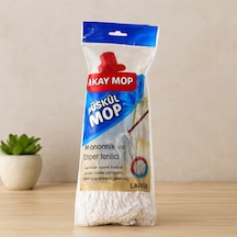 Pamuklu Püsküllü Mop Başlığı 23cm Orta-large Klasik Sap