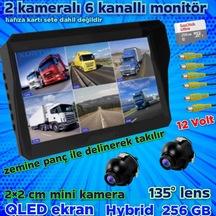 2 Adet 2 2 Cm Mini Kamera Ve 6 Kanallı Qled 10 İnç Dvr Monitör