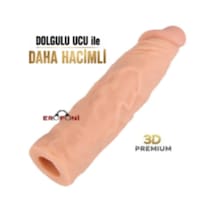 Erofoni Ultra Süper Realistik Ucu 5 Cm Dolgulu 18 Cm Premium 3d Model Uzatmalı Penis Kılıfı