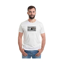 Pink Floyd The Pink Side Baskılı Beyaz Erkek Tshirt