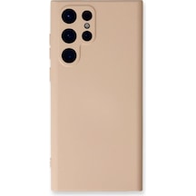 Samsung Galaxy Uyumlu, S24 Ultra Kılıf Nano İçi Kadife Silikon - Pudra