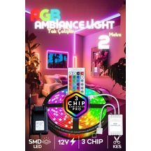 2 Mt Şerit Led Animasyonlu Tak Çalıştır Kumandalı Rgb Işık Duvar Aydınlatma Ambiyans Lambader