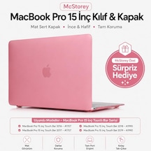 Macbook Pro 15 Mat Kılıf A1707 A1990 Uyumlu Sert Tpu Kılıf İnce Hafif Koruyucu Kapak 2016-2019 Şeffaf Pembe Belirtilmemiş