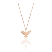 Gümüş Rose Zirkon Taşlı Anka Kuşu Kolye Barcode Gümüş - Rose Gold Gümüş Rose Zirkon Taşlı Anka Kuşu Kolye Barcode Gümüş - Rose Gold