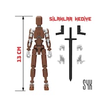 Robot 13 Dummy Kahverengi Beyaz Tüm Eklemleri Hareketli Aksiyon Figürü Oyuncak