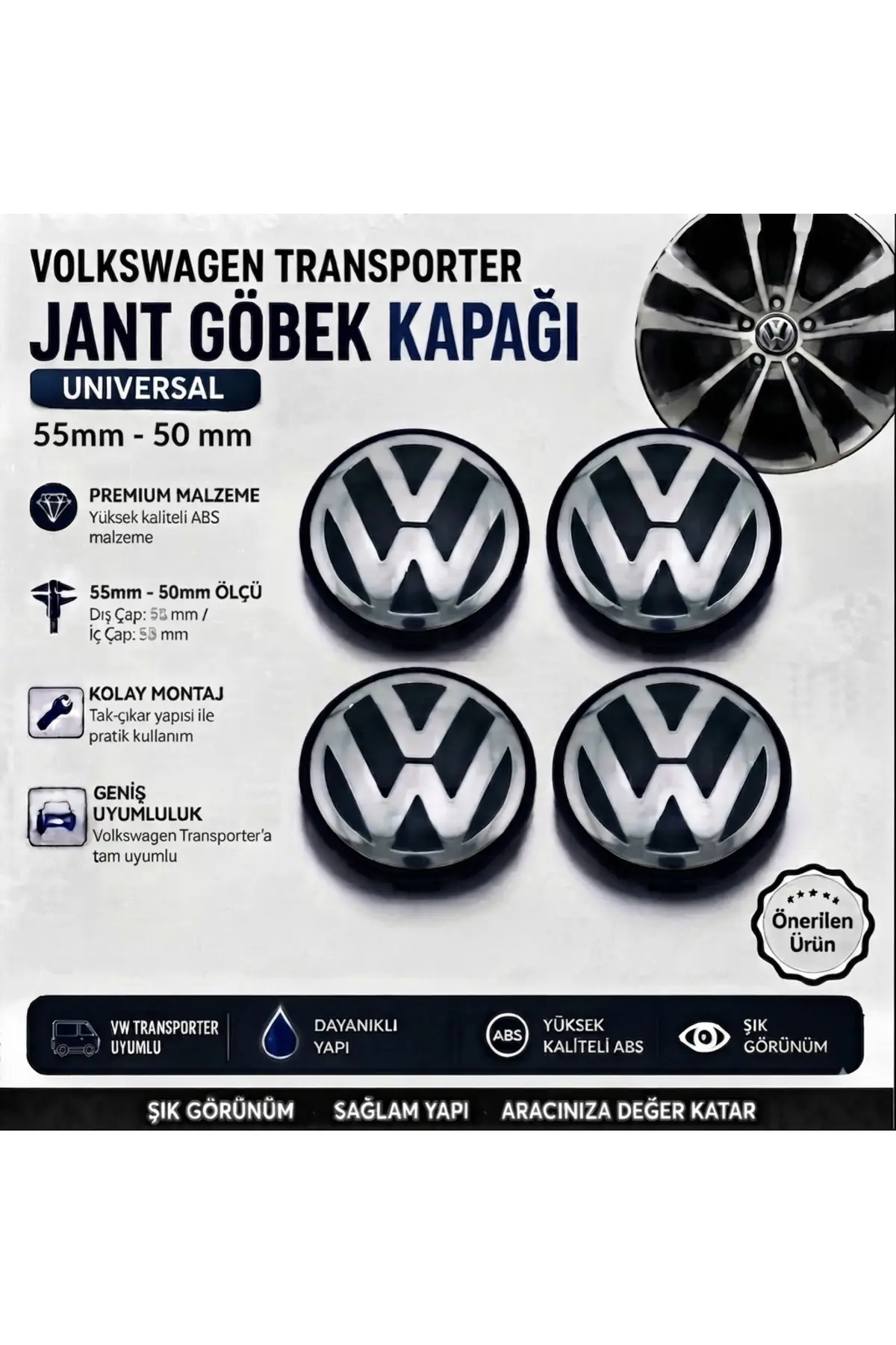 Universal Volkswagen Jant Göbeği Arması 55mm - 50mm