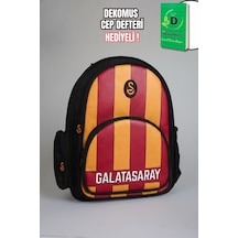 "dekomus Cep Defteri Hediyeli" Yeni Sezon Lisanslı Galatasaray Parçalı Okul Çantası Açık Gri