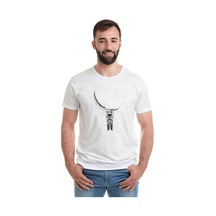 Astronot Aya Asılı Astronot Baskılı Beyaz Erkek Tshirt (534483376)