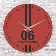 Kırmızı & Siyah Ankaralılara Hediye Özel Ahşap Saat 33cm Ka02-1551