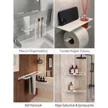 Metal Banyo Seti Mat Beyaz