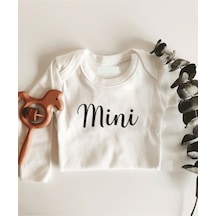 İmaj Tuğbababy Mini Uzun Kol Çıtçıtlı Organik Bebek Body Beyaz