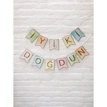 Makaron Renkli Gold Yazılı İyi Ki Doğdun Doğum Günü Yazısı Banner Tüm Yaşlar