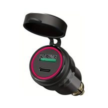 Motion003 Kırmızı Işık Alüminyum Motosiklet Güç Adaptörü Dın Hella Fişi Qc 3 0 Usb T