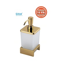 Çelik Banyo Paslanmaz Pirinç Kumru Set Üstü Camlı Sıvı Sabunluk Altın Gold