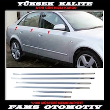 Audi A4 B6 B7 Krom Cam Çıtası 6 Prç 2000-2008 P. Çelik