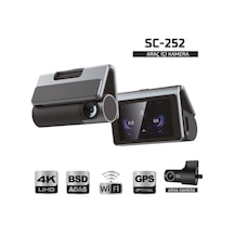 Sentinel Sc-252 Araç İçi Kamera 4k Uhd Wifi Çift Kameralı Arka Kamera Destekli Dash Cam